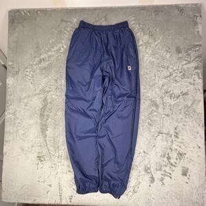 Vintage 90s FILA Nylon Track Pants Men M Navy Windbreaker Baggy